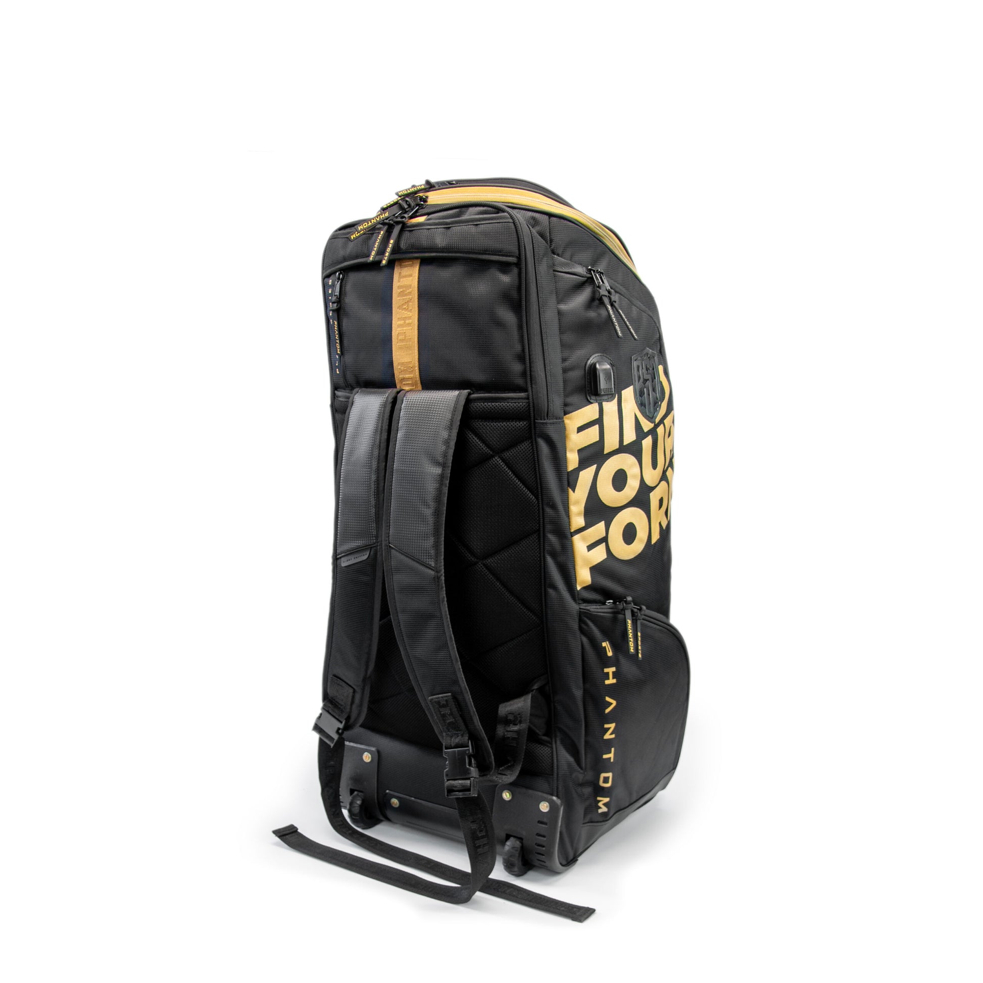 2024 PS7 Wheelie Duffle – Gold - Phantom Cricket Marketing